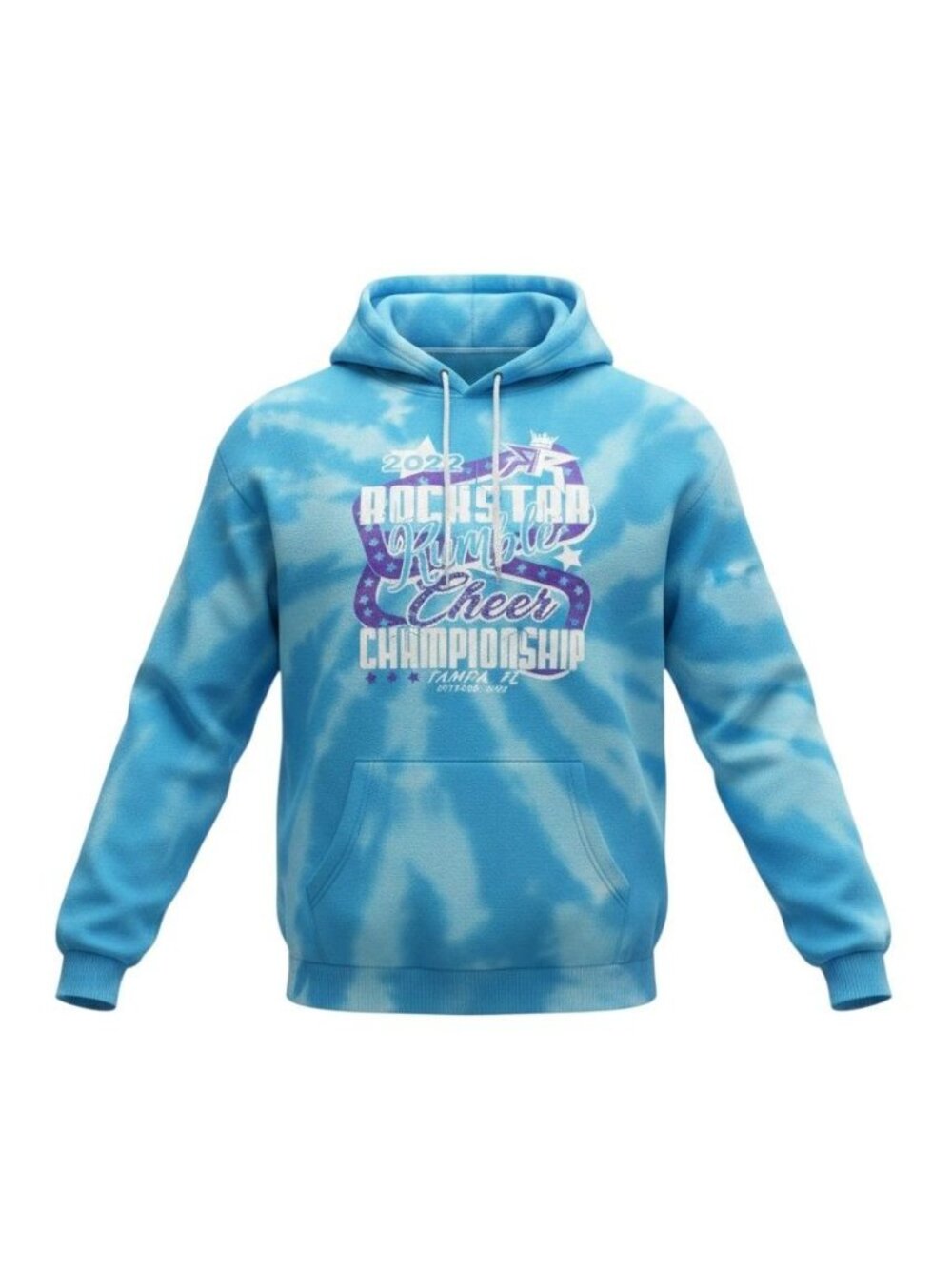 Rockstar Rumble Cheer Championship 2022 Unisex Tie-Dye Hoodie Tampa FL M